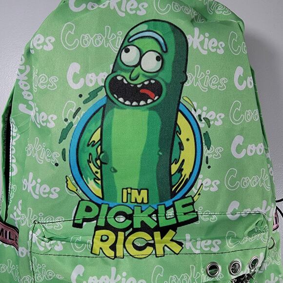 Rick and Morty Backpack Pickle Rick Cookies Bookbag Book Carrier School Bag - Picture 3 of 10